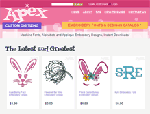 Tablet Screenshot of apexembdesigns.com